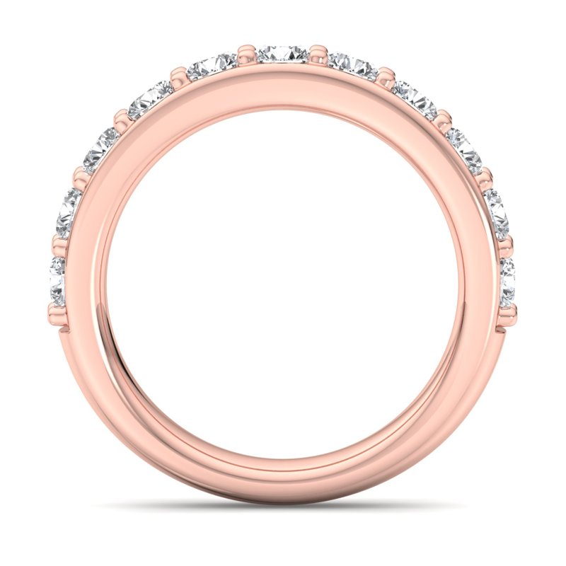 Rose Gold Comfort Fit Shared Surface Shared Prong Lab Grown Diamond Band (1 1/2ctw)