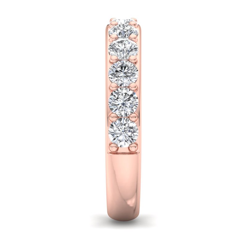 Rose Gold Comfort Fit Shared Surface Shared Prong Lab Grown Diamond Band (1 1/2ctw)