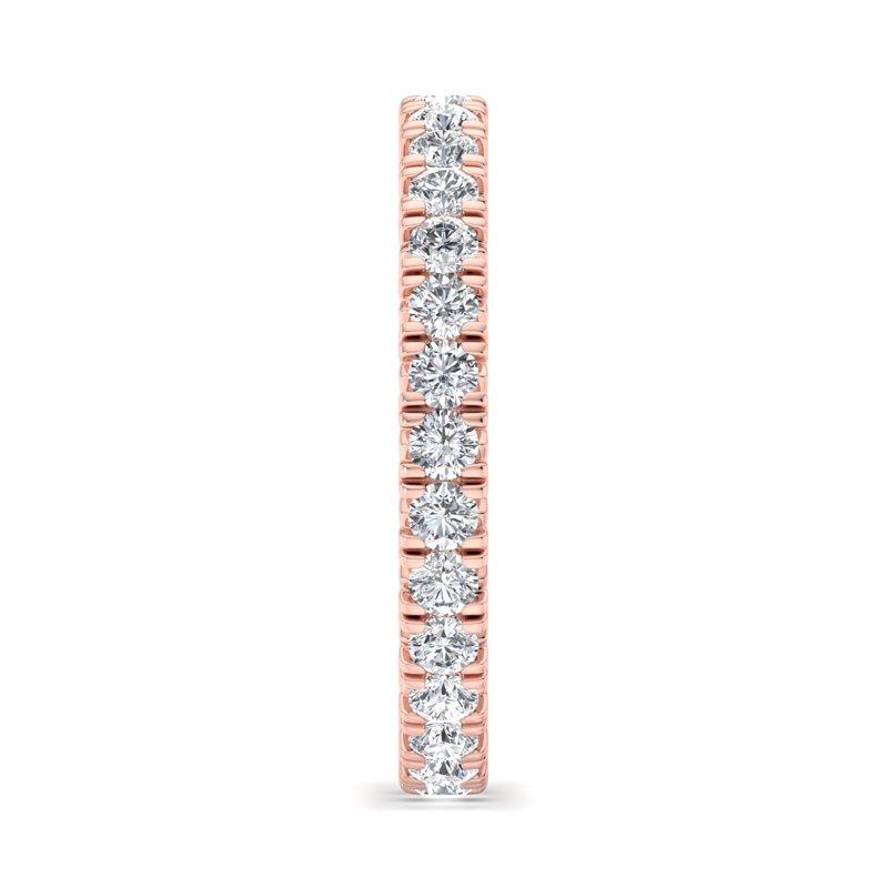 Rose Gold Comfort Fit French Pave Set Lab Grown Diamond Eternity (1ctw)