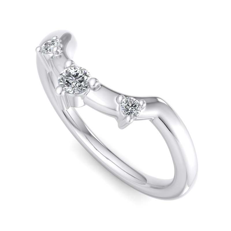 White Gold Calin Lab Grown Diamond Band (1/10ctw)