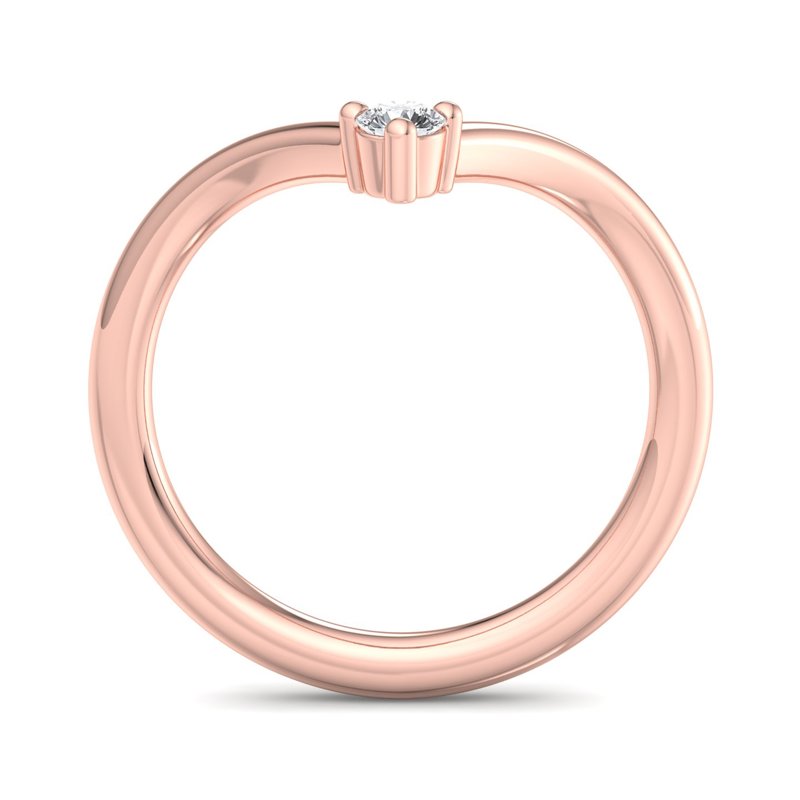 Rose Gold Nuevo Solid (1/10ct) Comfort Fit Lab Grown Diamond Band