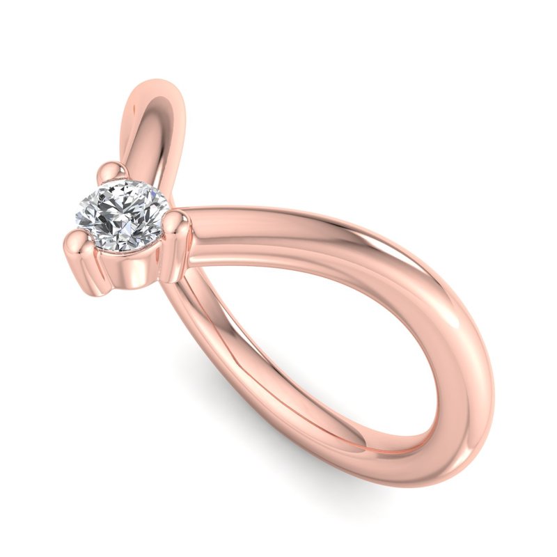 Rose Gold Nuevo Solid (1/10ct) Comfort Fit Lab Grown Diamond Band