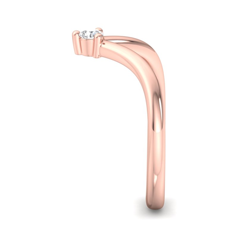 Rose Gold Nuevo Solid (1/10ct) Comfort Fit Lab Grown Diamond Band