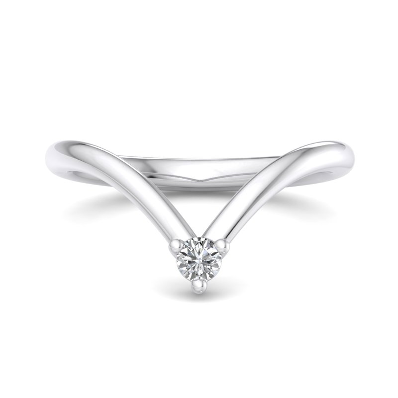 White Gold Nuevo Solid (1/10ct) Comfort Fit Lab Grown Diamond Band