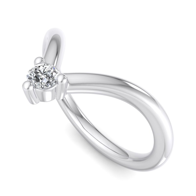 White Gold Nuevo Solid (1/10ct) Comfort Fit Lab Grown Diamond Band