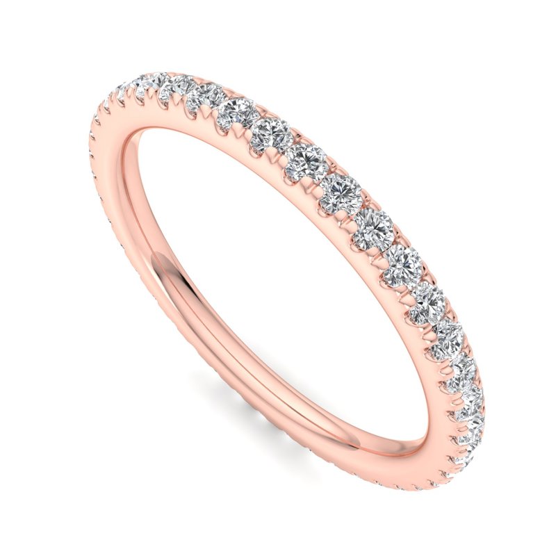 Rose Gold Lab Grown Diamond Eternity Comfort Fit 