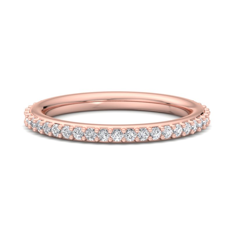 Rose Gold Comfort Fit Shared Surface Shared Prong Lab Grown Diamond Eternity (1/2ctw)