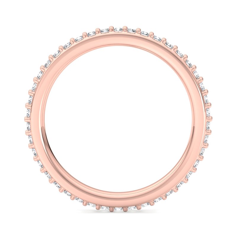 Rose Gold Comfort Fit Shared Surface Shared Prong Lab Grown Diamond Eternity (1/2ctw)