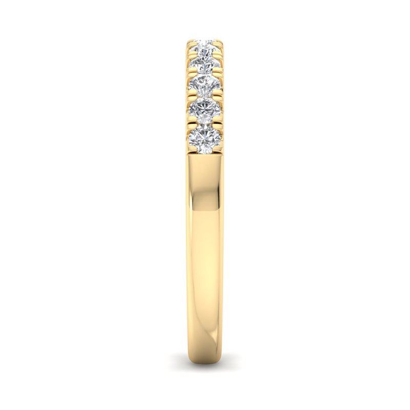 Yellow Gold Comfort Fit French Pave Set Lab Grown Diamond Band (1/3ctw)