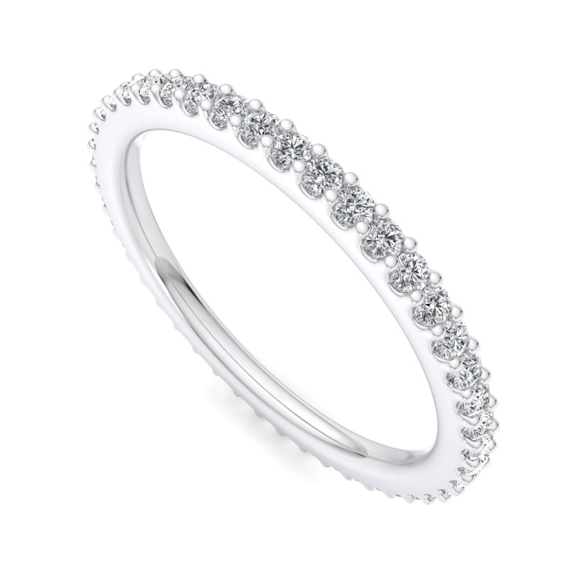 White Gold Comfort Fit Shared Surface Shared Prong Lab Grown Diamond Eternity (1/3ctw)