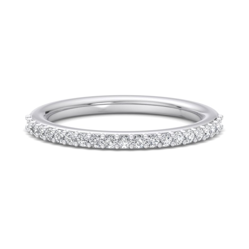 White Gold Comfort Fit Shared Surface Shared Prong Lab Grown Diamond Band (1/5ctw)