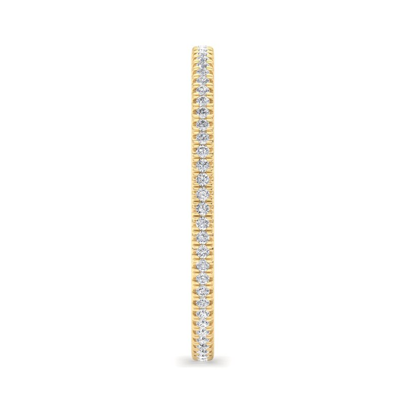 Yellow Gold Comfort Fit French Pave Set Lab Grown Diamond Eternity (1/5ctw)