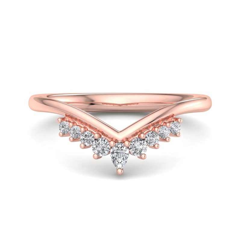 Rose Gold Abigail Curved Lab Grown Diamond Band