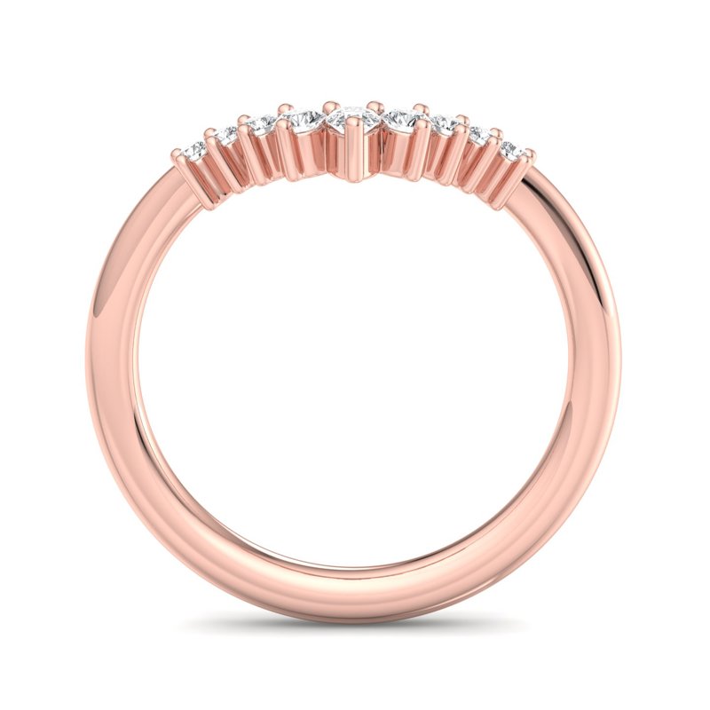 Rose Gold Abigail Curved Lab Grown Diamond Band