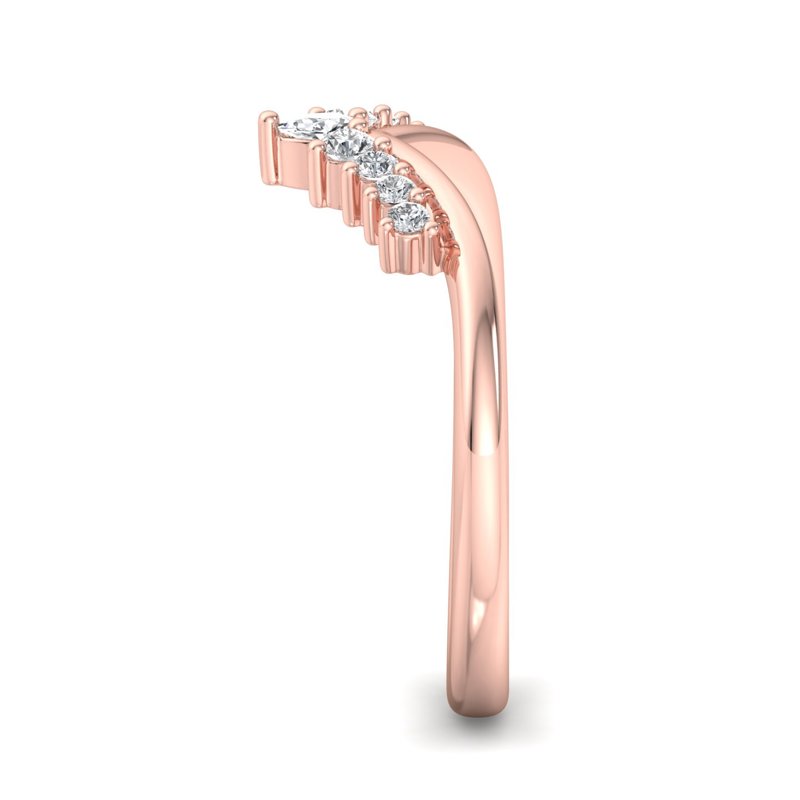 Rose Gold Abigail Curved Lab Grown Diamond Band