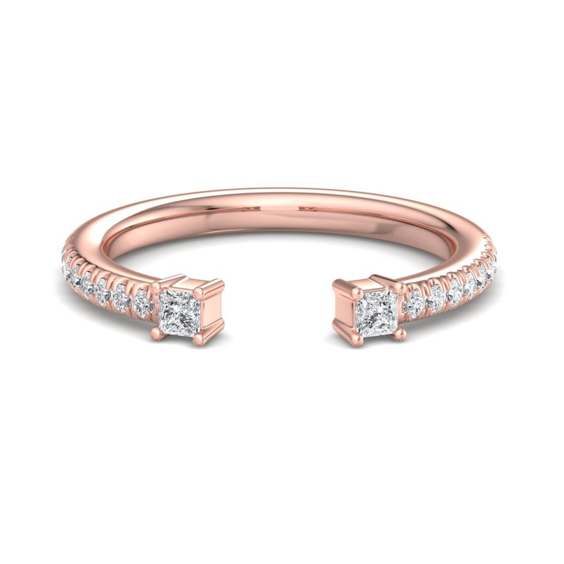 Rose Gold Clara Luxe Princess Open Lab Grown Diamond Band