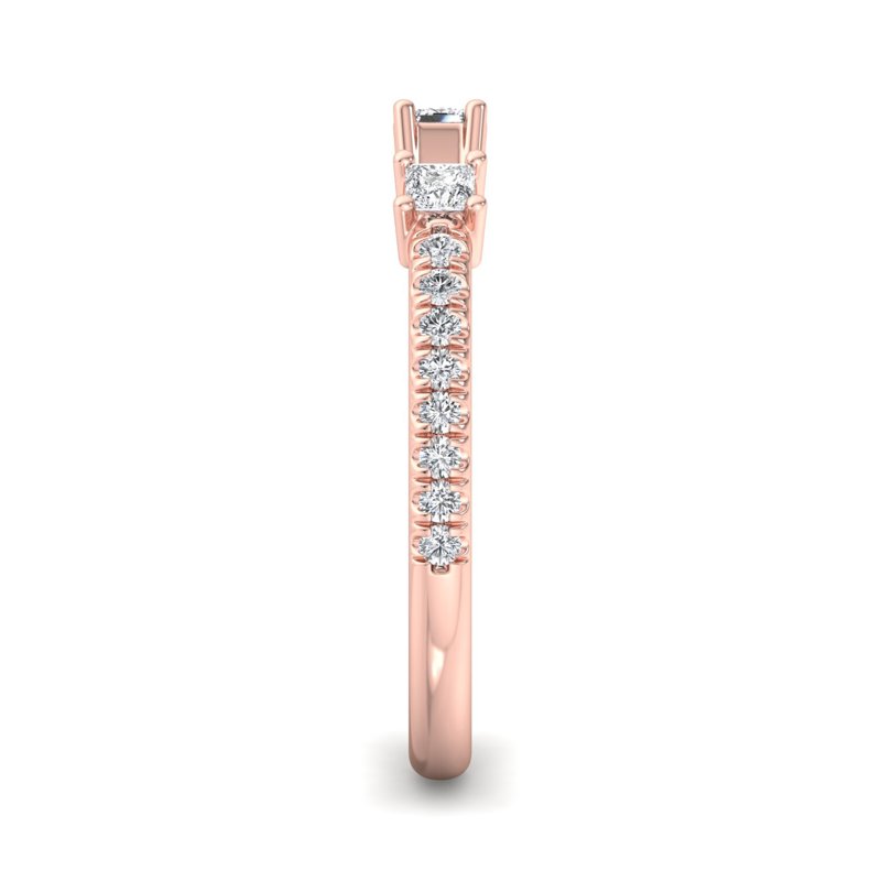 Rose Gold Clara Luxe Princess Open Lab Grown Diamond Band