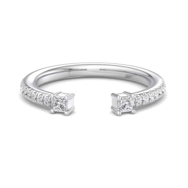 White Gold Clara Luxe Princess Open Lab Grown Diamond Band