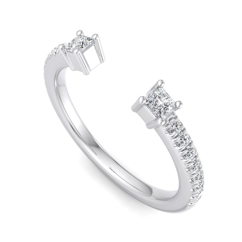White Gold Clara Luxe Princess Open Lab Grown Diamond Band