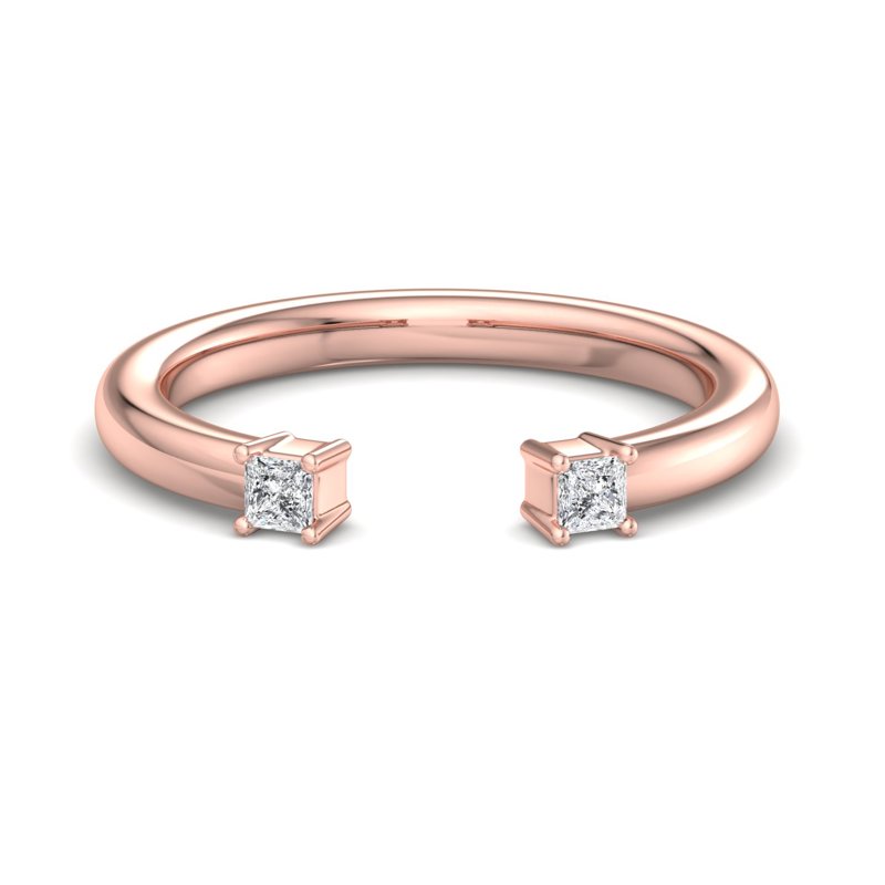 Rose Gold Mira Princess Lab Grown Diamond Band