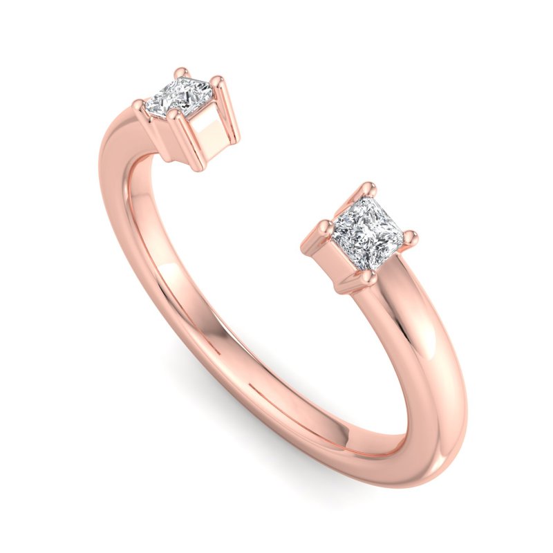 Rose Gold Mira Princess Lab Grown Diamond Band
