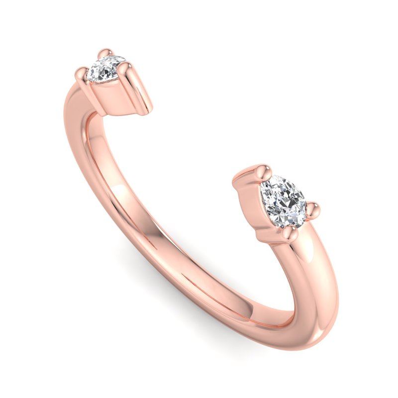 Rose Gold Mira Pear Lab Grown Diamond Band (1/10ctw)