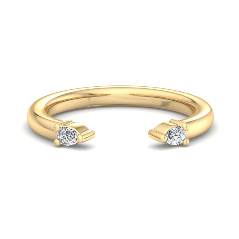 Yellow Gold Mira Pear Lab Grown Diamond Band (1/10ctw)