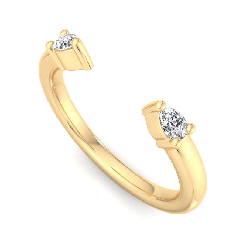 Yellow Gold Mira Pear Lab Grown Diamond Band (1/10ctw)