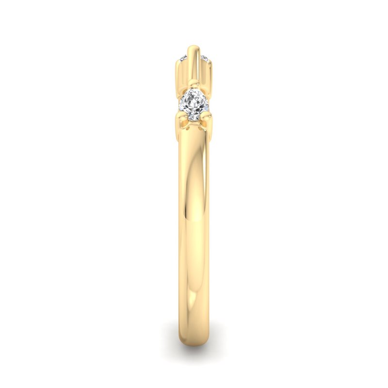 Yellow Gold Mira Pear Lab Grown Diamond Band (1/10ctw)
