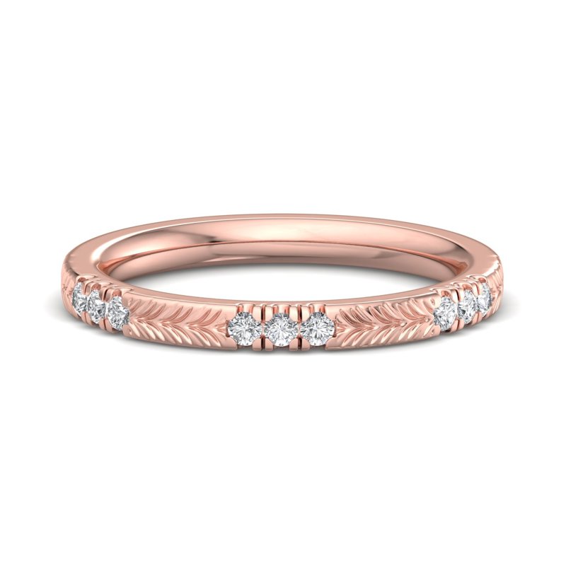 Rose Gold Mabel Hand Engraved Lab Grown Diamond Band
