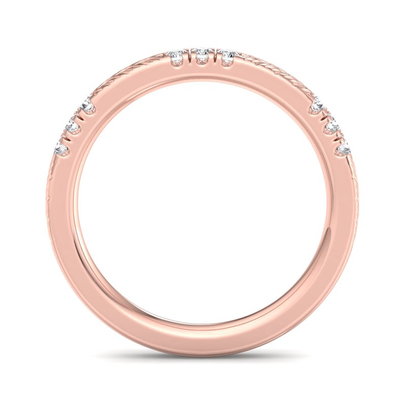 Rose Gold Mabel Hand Engraved Lab Grown Diamond Band