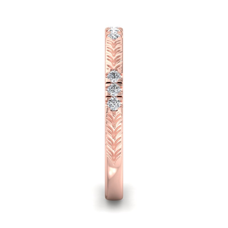 Rose Gold Mabel Hand Engraved Lab Grown Diamond Band