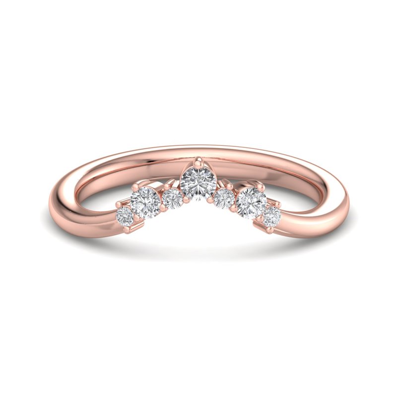 Rose Gold Elora Curved Lab Grown Diamond Band