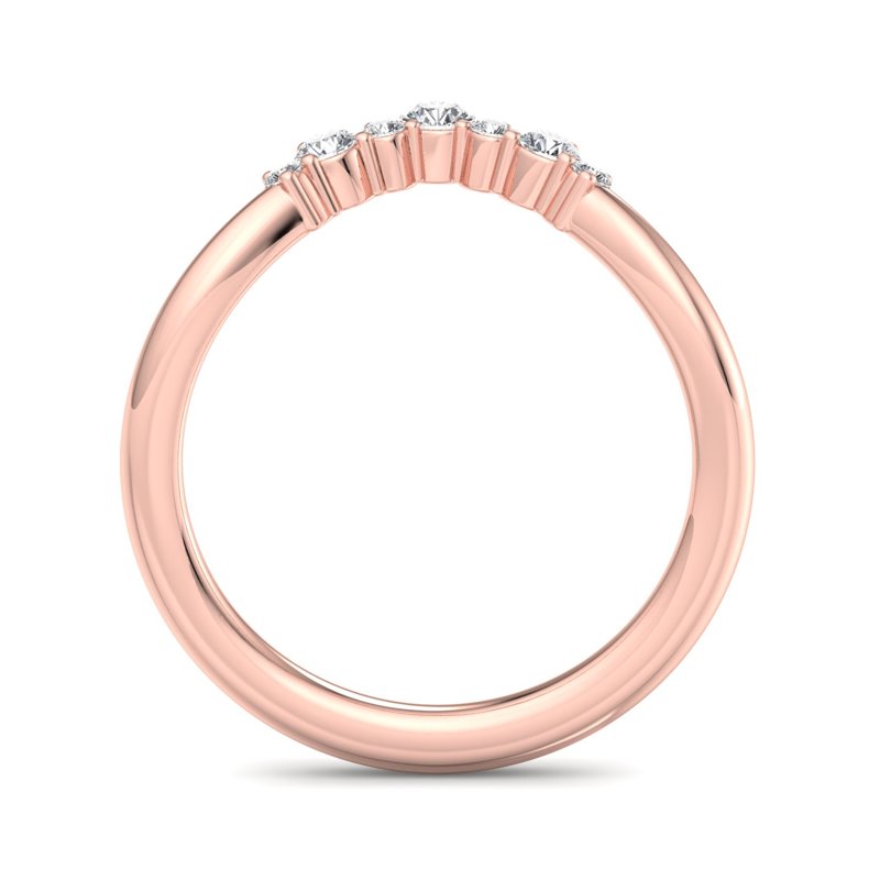 Rose Gold Elora Curved Lab Grown Diamond Band