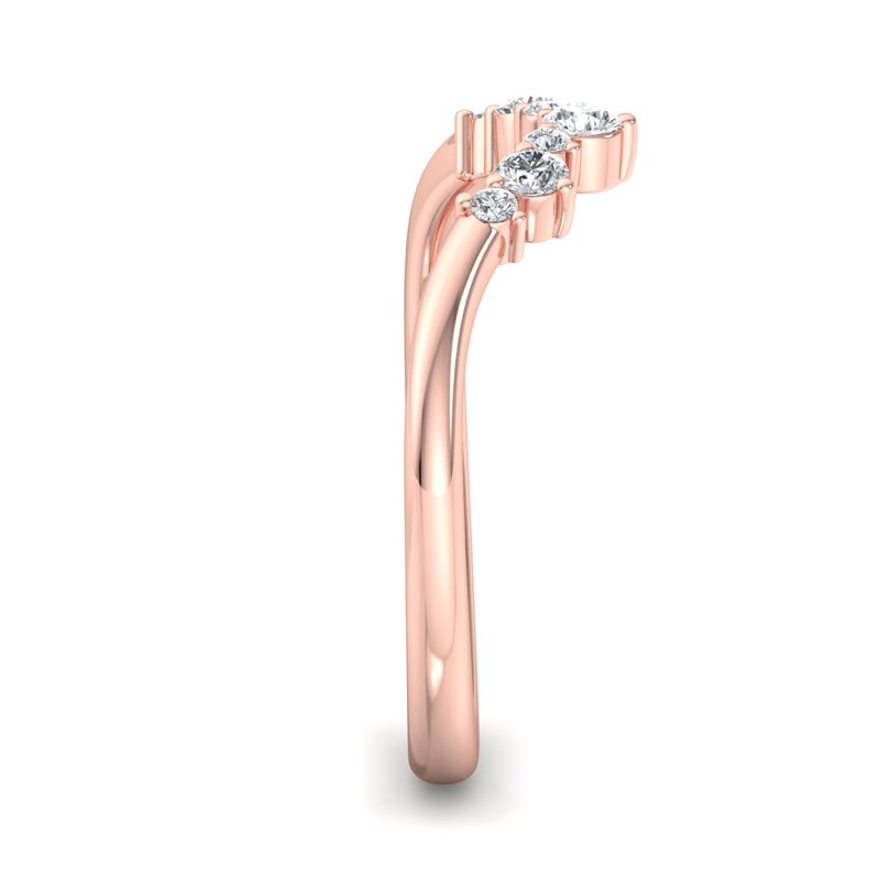 Rose Gold Elora Curved Lab Grown Diamond Band