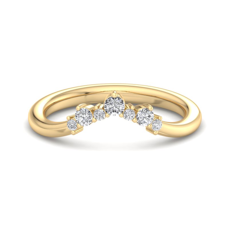 Yellow Gold Elora Curved Lab Grown Diamond Band