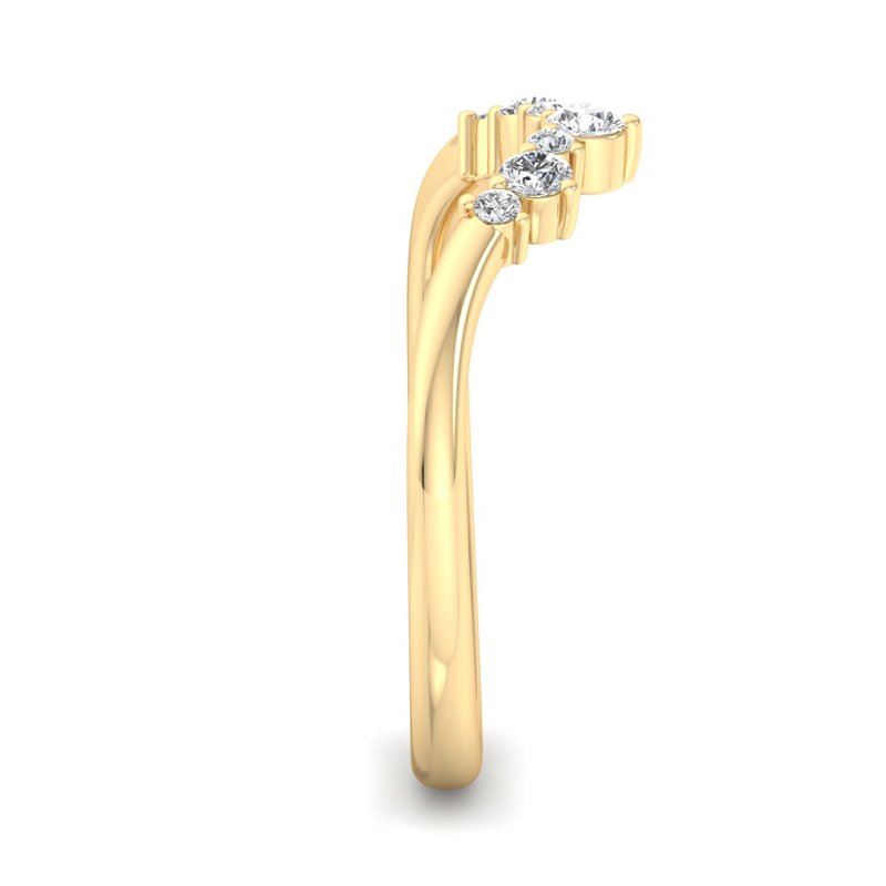 Yellow Gold Elora Curved Lab Grown Diamond Band