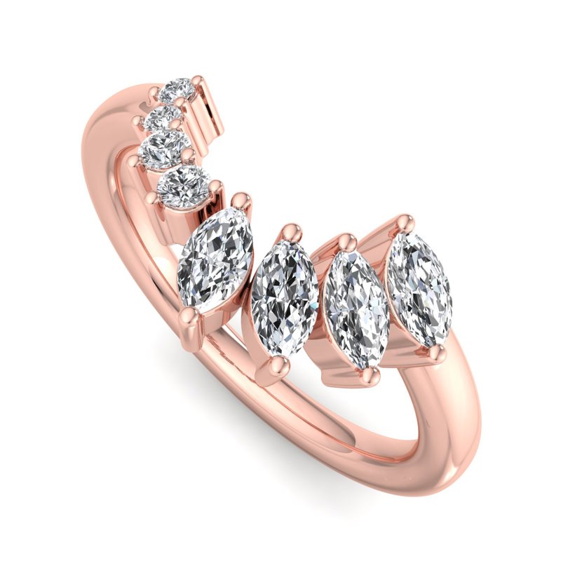 Rose Gold Marlee Marquise Lab Grown Diamond Band