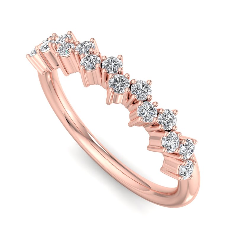 Rose Gold Poppy Lab Grown Diamond Band (1/4ctw)