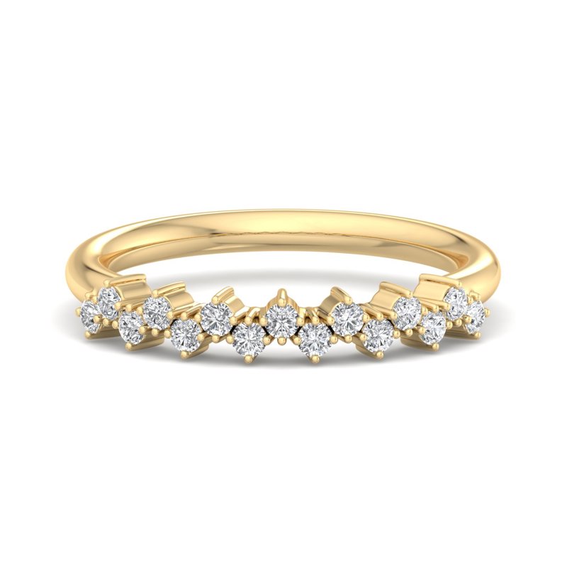 Yellow Gold Poppy Lab Grown Diamond Band (1/4ctw)