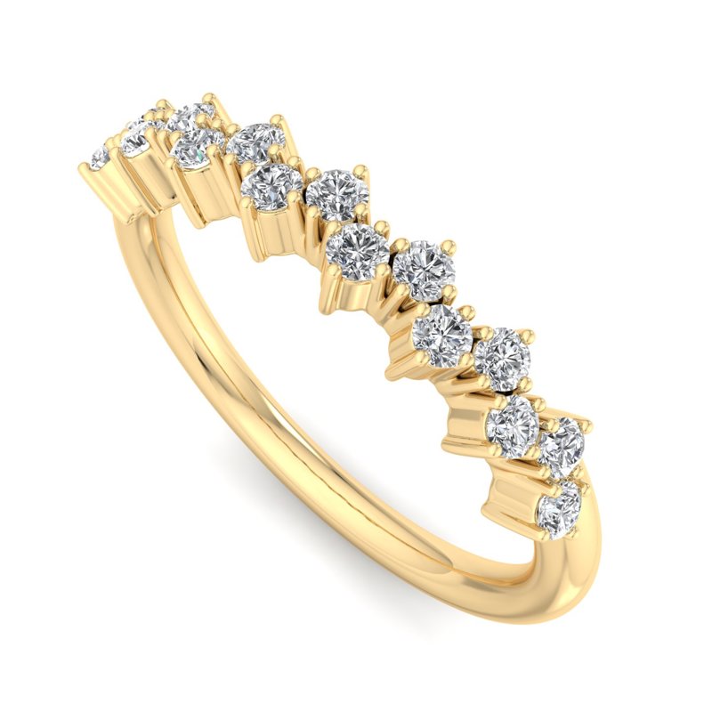 Yellow Gold Poppy Lab Grown Diamond Band (1/4ctw)