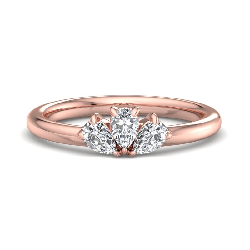 Rose Gold Samara Pear Lab Grown Diamond Band