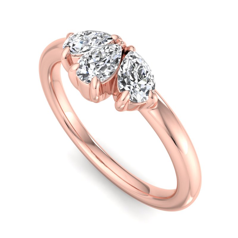 Rose Gold Samara Pear Lab Grown Diamond Band