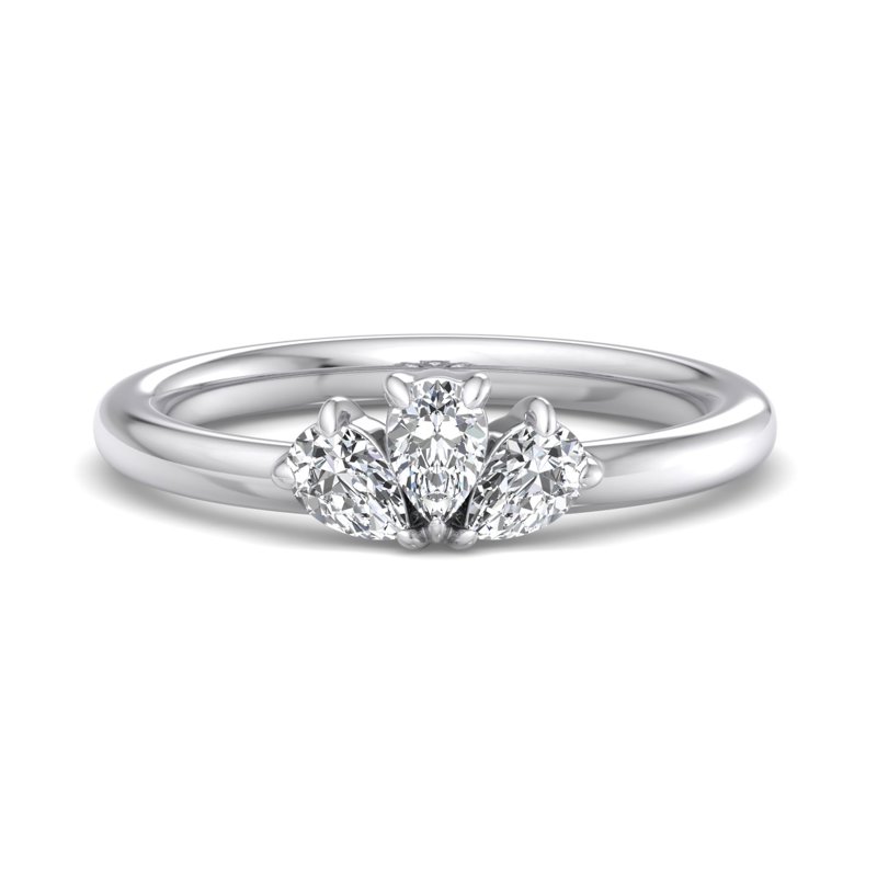 White Gold Samara Pear Lab Grown Diamond Band