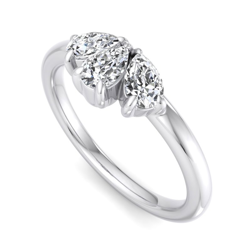 White Gold Samara Pear Lab Grown Diamond Band