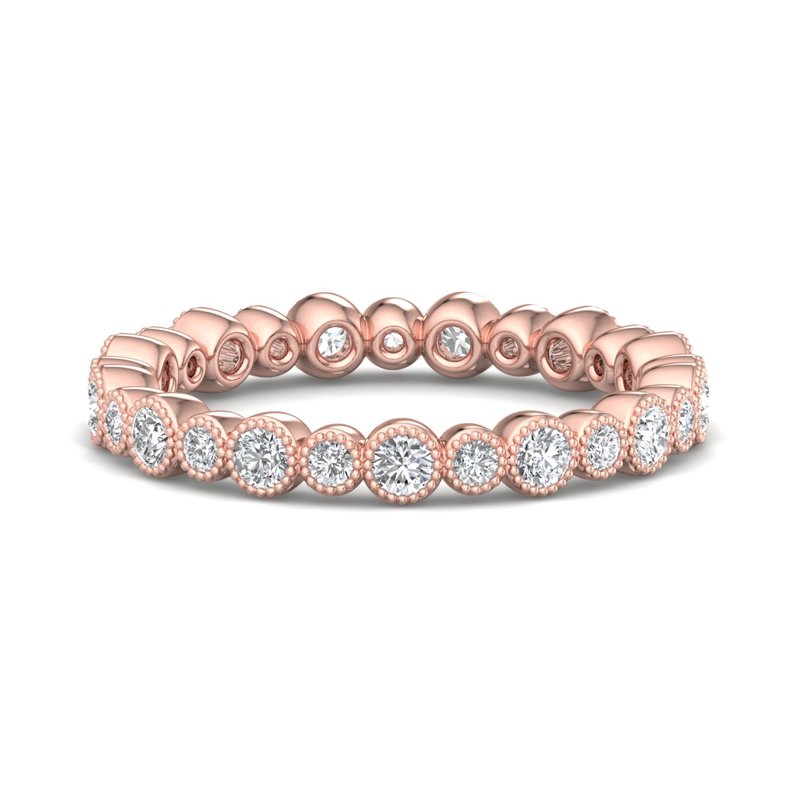 Rose Gold Lina Milgrain Lab Grown Diamond Eternity Band (1/2ctw)