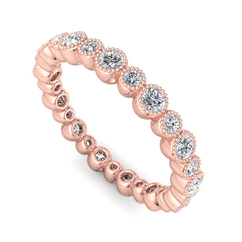 Rose Gold Lina Milgrain Lab Grown Diamond Eternity Band (1/2ctw)