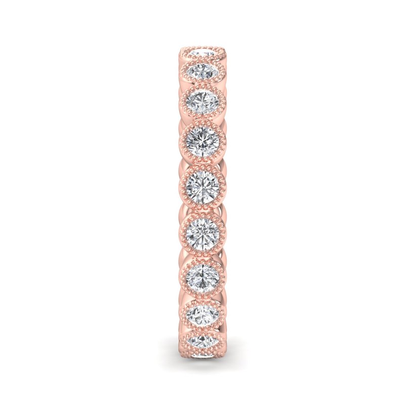 Rose Gold Milgrain Bezel Lab Grown Diamond Eternity Band (3/4ctw)