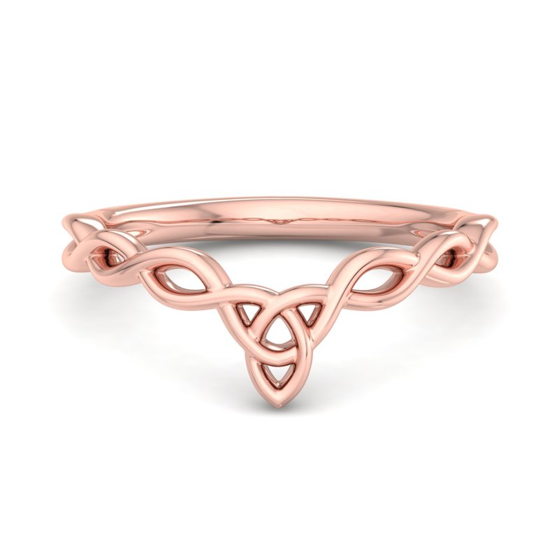 Rose Gold Celtic Curved Band