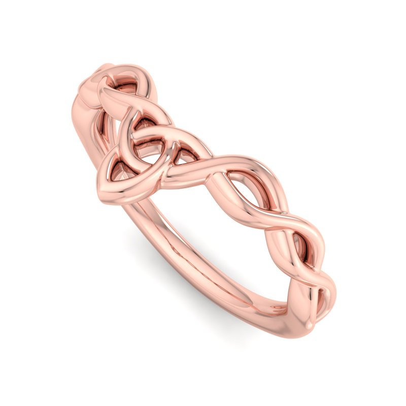 Rose Gold Celtic Curved Band